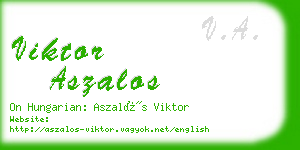 viktor aszalos business card
